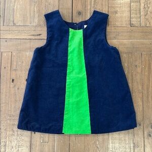 The Beaufort bonnet company navy green stripe corduroy jumper dress 2T